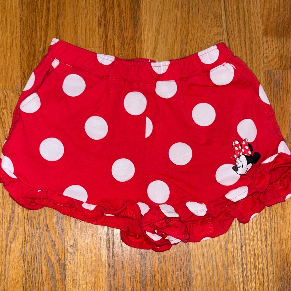 Disney Red Polka Dot Minnie Mouse ruffle Shorts